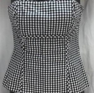 Black and white checkered tube top